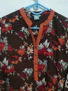 Floral Print Short Kurta Top