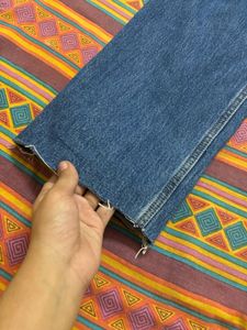 High Waisted Blue Straight Fit Jeans