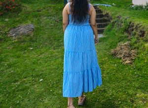 Blue Gingham Maxi Dress Urbanic