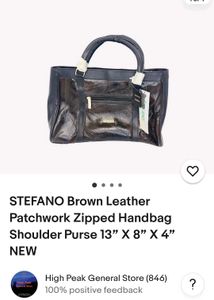 💛SALE💛 Stefano Brown Leather Handbag🪐