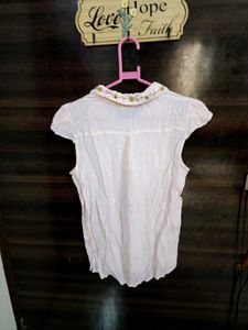 Cute Embroidered Collar Top with diamond 💎