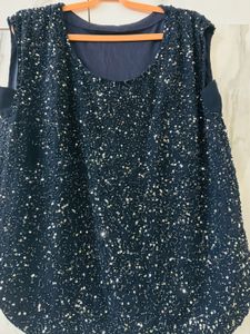 Heavy Embroidery Party Wear Sleeveless Top