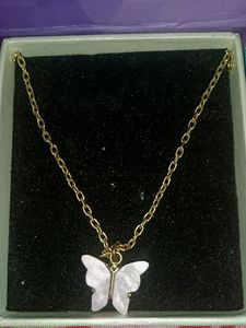 Gold Chain And Butterfly Pendant