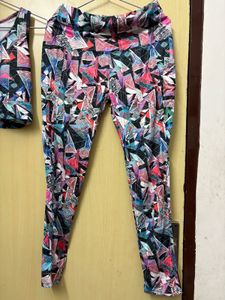 gym yoga Printed Leggings &amp; Top Set