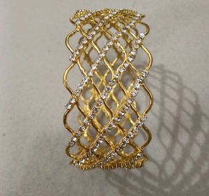 Gold Rhinestone Cuff Bracelet