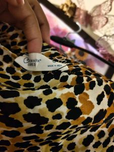 Flowy Satin Animal Print Skirt