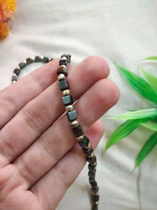 Golden And Black Beads Necklace Chain