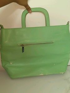 Allen Solly Light Green Tote Bag