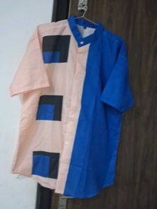 Color Block Button-Down Shirt