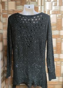 Sparkling Black Knit Sweater