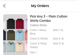 Plain Cotton Shirts Combo - Pack Of 3