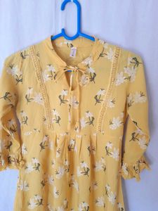 Yellow Top with Floral print