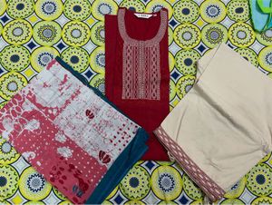 Biba Red Kurta Set
