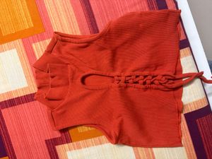 Orange Braided Top