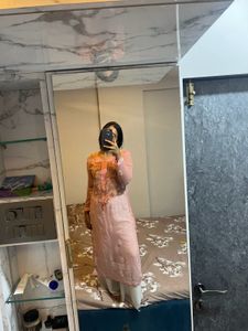 pink chikankari kurta