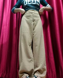 Pastel Brown Baggy Formal Korean Pants
