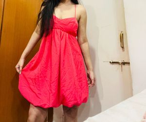 Coral Mini Balloon Sundress