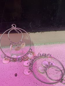 Silver Earrings for girls with white latkan⭐️