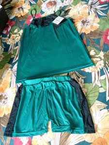 Green Cami & Shorts Set