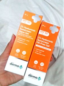 2 Derma Co Sunscreen ☀️ Aqua Gel & Oil Free
