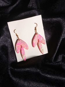 Pink Marble Dangle Earrings