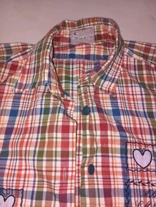 Vintage Plaid Heart Button-Down