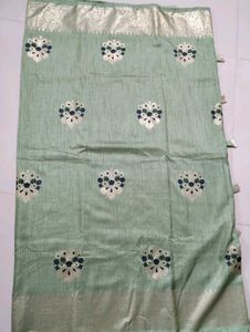 Elegant Mint Green Floral Saree
