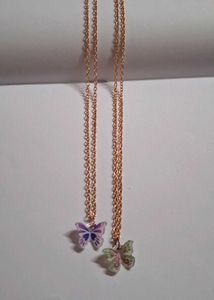 🦋 Lovely 2-Combo Butterfly Chains – Purple & Gree