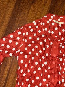 Orange polka dot top