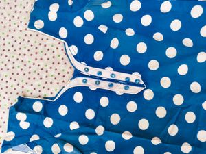 Blue Polka Dot Kurta Set