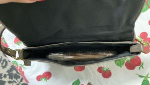 coach ashley leather bronze hand bag