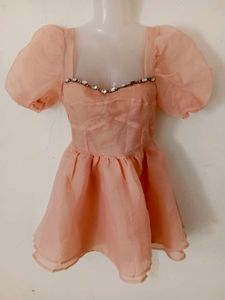 PEACH PRINCESS SHORT DRESS
