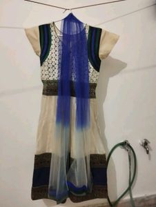 DORIA Cotton Anarkali Frock Suit( Duppata+Pants)