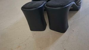 Black Heeled Mules