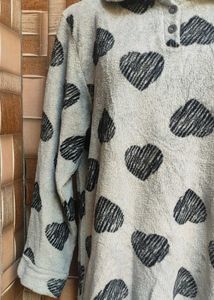 Heart Print Long Sleeve Top