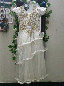 Embroidered White Girls Dress