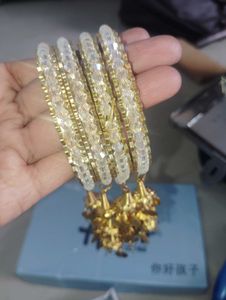 Sparkling Gold & Crystal Indian Bangles