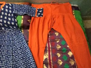 GentlyUsed Blue &amp; White Printed AnarkaliKurti+Chud