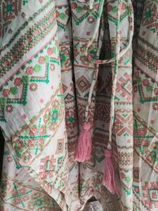 Boho Kaftan Tie-Waist Tunic Top