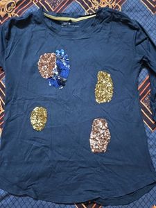 Navy Long Sleeve Top