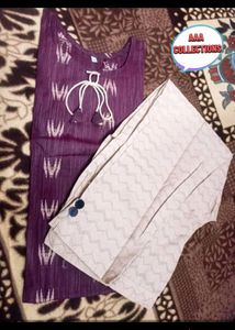 Xxl-xxxl Size Kurti Pant Set With Pocket In Pan