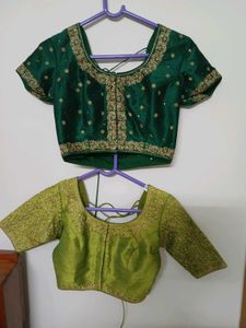 Embroidered Saree Blouses - Set of 2