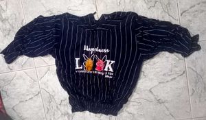 Navy Blue Crop Top