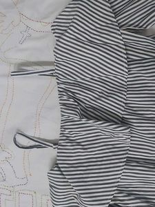 Black And White Striped Off Shoulder Top