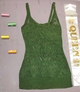 Green Knit Tank Top