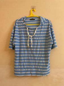 M25- Striped Blue Top