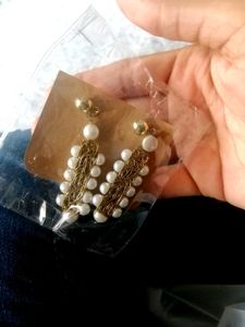 AJIO - Coiled Pearl Dangles Earrings