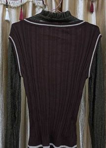 Elegant Brown Knit Top