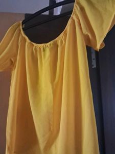 Yellow Off-Shoulder Ruffle Top