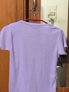 Cute Lilac Button-Down Top